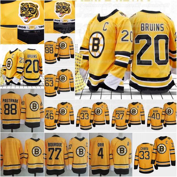 

4 bobby orr boston bruins men's 2021 reverse retro jerseys 88 david pastrnak 77 ray bourque 37 patrice bergeron david krejc hockey jers, Black