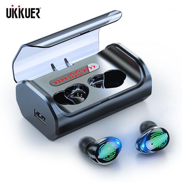 

t8 bluetooth 5.0 earphone touch control wireless headphons hd stereo waterproof headset with 2500 mah led display charging box1