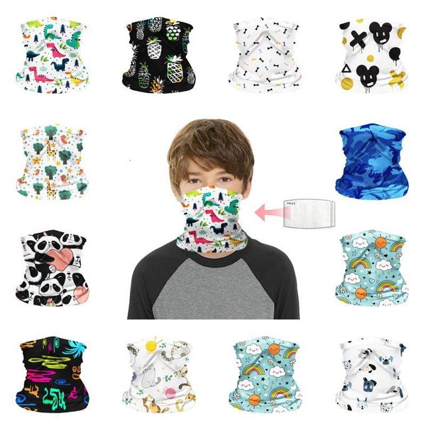 

bandana dhl scarf gaiter multi-purpose neck shipping with filter kids children creative cartoon headband protection face mask fy7141