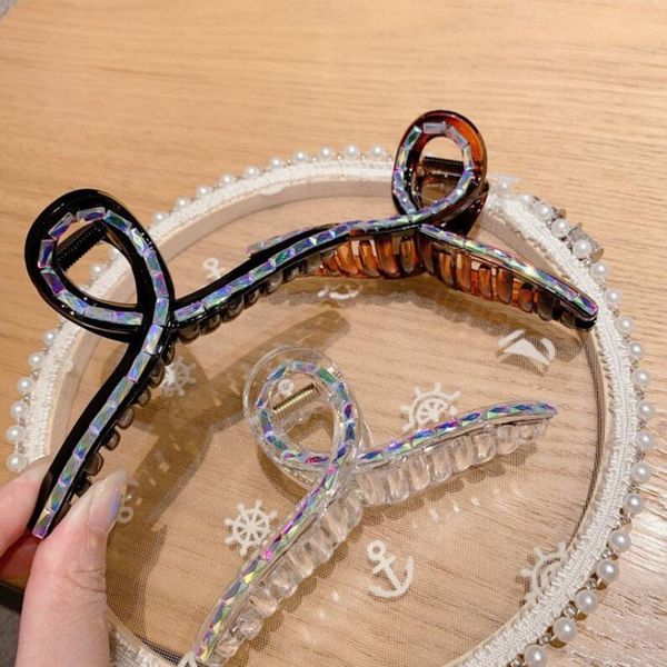 

новые корейские шарм женщины жемчужные волосы когти мода леди кристалл горный хрусталь зажима волос ретро стили девушки вечеринка зажимы вол, Slivery;golden