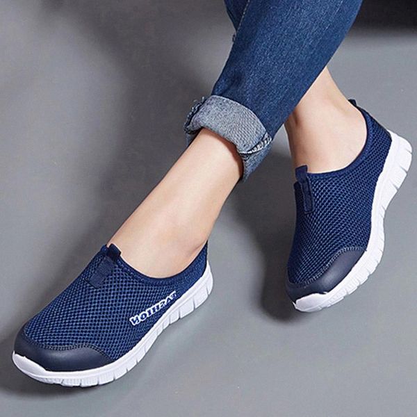 

women knitting sneakers female flat vulcanized shoes air mesh soft casual slip on ladies walking footwear plus size dropshipping #bv3b, Black