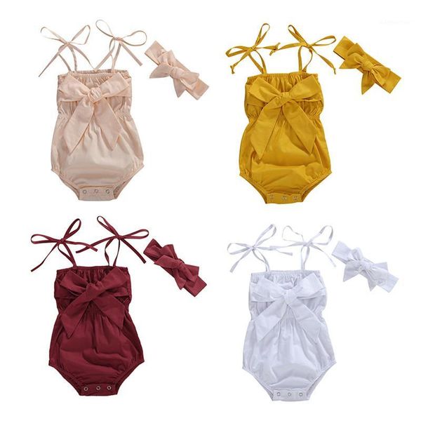 

4 colors newborn rompers baby girl clothes sleeveless backless summer baby girls jumpsuit casual sunsuit cute cotton bow outfits1, Blue