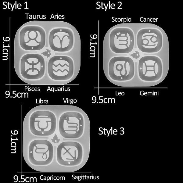 

12 созвездие кристалл эпоксидная смола плесень для ремесленного подвеска ожерелье эпоксидная смола плесень diy ювелирных изделий выводит акс