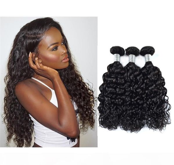 

viya 8a water wave hairstyle malaysian human hair bundles 10-30inch soft and smooth no shedding can be colored ing, Black