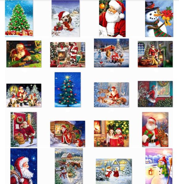 5D DIY Natal Broca Completa Rhinestone Diamante Pintura Kits Cross Stitch Santa Claus Snowman Home Decor Crianças Xmas Presente