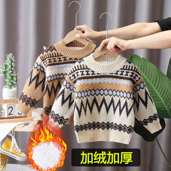 

2020 6908 pullover autumn thickened winter base coat boys' korean knitted children's sweater, Blue