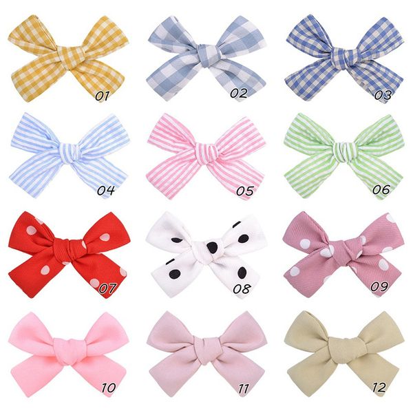 

wholesale girls bows hair clips fabric striped bow hairpin bowknot with clip floral bangs clip hairpins hair ties designer jewelry accessory, Golden;silver