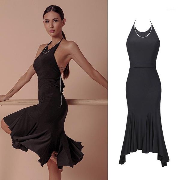 

latin dance dress tango salsa cha cha samba rumba competition performance wear women's summer backless dresses dnv131971, Black;red