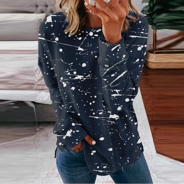 

t shirt women print color matching ladies long sleeve pullover t-shirt camisetas manga larga mujer plus size women tshirts1, White