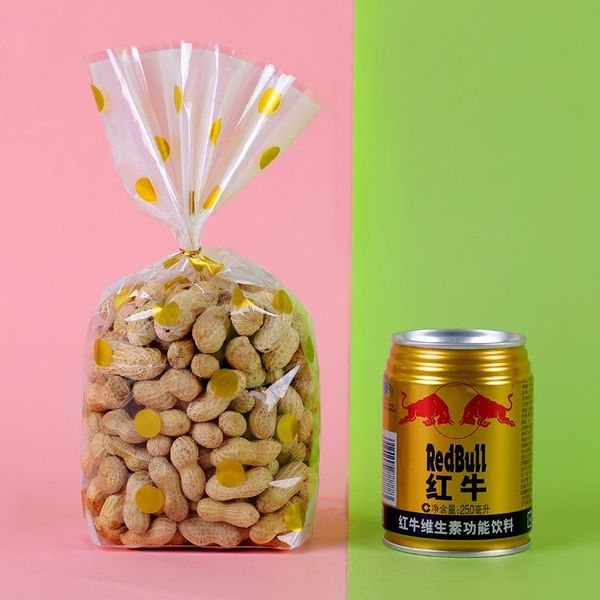 

50 шт. золото ясных плоских открытых верхних конфеты сумки печенье драги упаковочные сумки свадьба вечеринка сладости на палочке opp полиэти