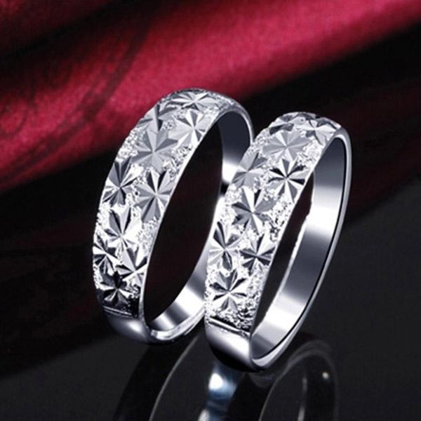 

yada подарки мода любовь из нержавеющей стали звезды кольца для любовников menwomen пары кольцо привлечения свадебные украшения rg200041 wmt, Silver