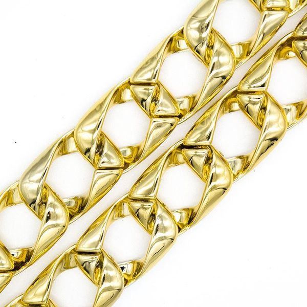 

2020 punk rock big statement gold color glasses chain trendy chic sunglasses strap acrylic wide chain jewelry h jllilp
