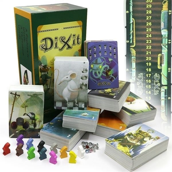 

dixit 1 2 3 4 5 6 7 8 board games for kids educational toys wooden bunny total 672 cards 12 players for party cards game y200421