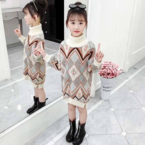 

autumn winter 2020 new korean plush high collar pullover children's thickened base sweater fashion jxvc, Blue