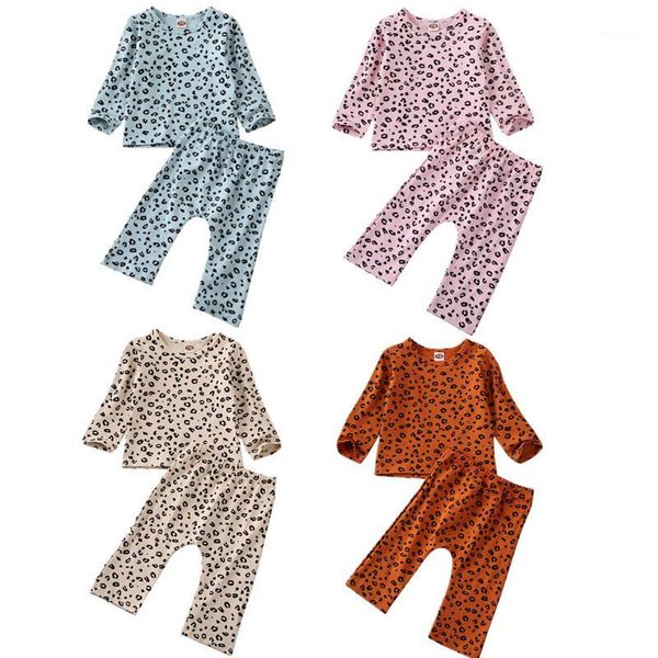 

clothing sets 2021 0-18m infant baby girl boy long sleeve leopard t-shirt +long pants 2pcs clothes outfit tracksuit1, White