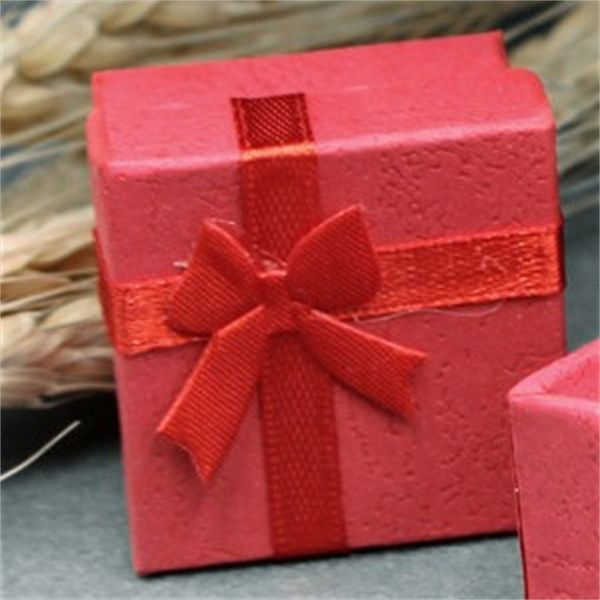 

4x4cm small jewelry ring box present case bowknot decoration organizer first ornament packing boxes necklace portable 0 35mw b2