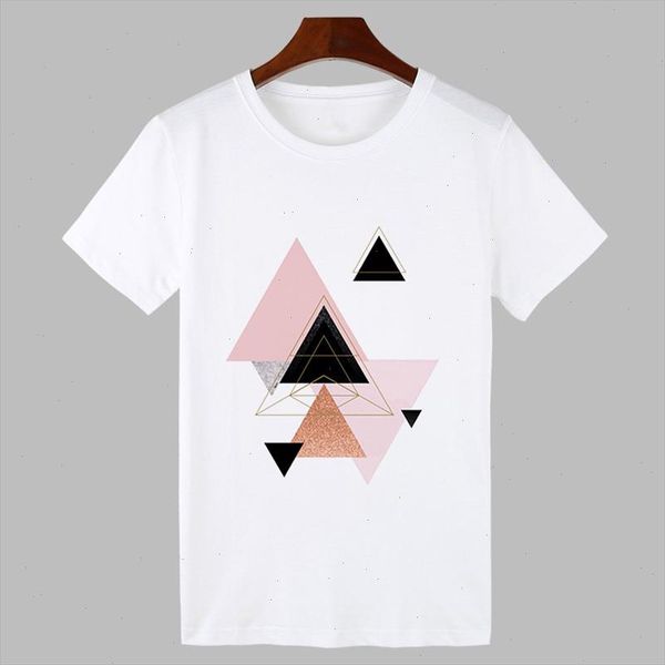 

new geometric figure printed t shirt women 90s short sleeve summer tshirt harajuku fashion landscape t shirt, White