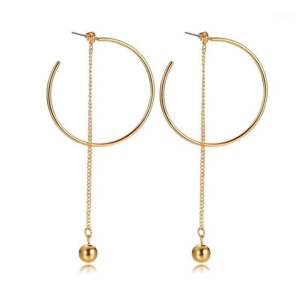 

chain hoop earrings gold color stainless steel huggie dainty delicate women gifts1, Golden;silver