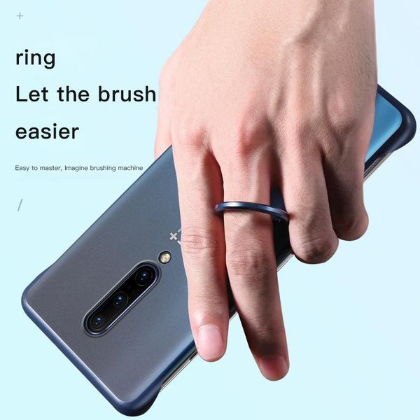

ultra-thin frameless transparent matte pc phone case for oneplus 7 7pro 6 6t 5 5t with ring rope protection cover coque funda wmtssr