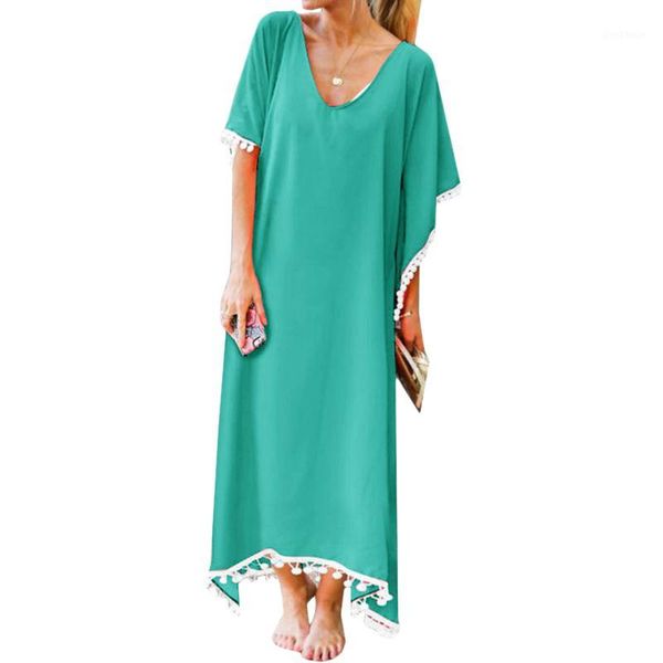 

cover-ups vicabo women beach cover ups split shawl fashion solid color tassels decorated o-neck casual cover-ups1