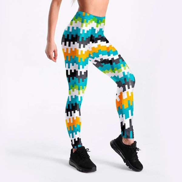 

fashion pixel style printed yoga pants women push up sport leggings professional running leggins sport fitness tights trousers, White;red