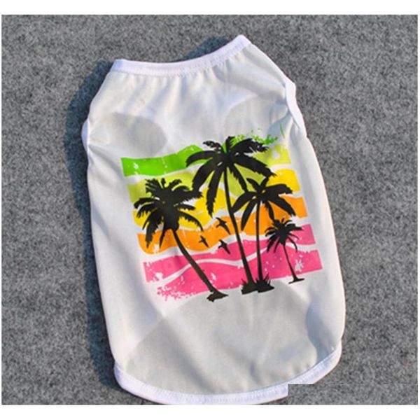 

summer polyester coconut printed vest for pet dogs clothing white casual roupa para cachorro 1yji5
