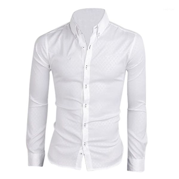 

new men shirt casual slim fit mens dress shirts  white1, White;black