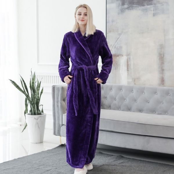 

women pajamas casual sleepwear 2020fw thicken plus size long nightgown female bath robe womens casual home wear, Black;red