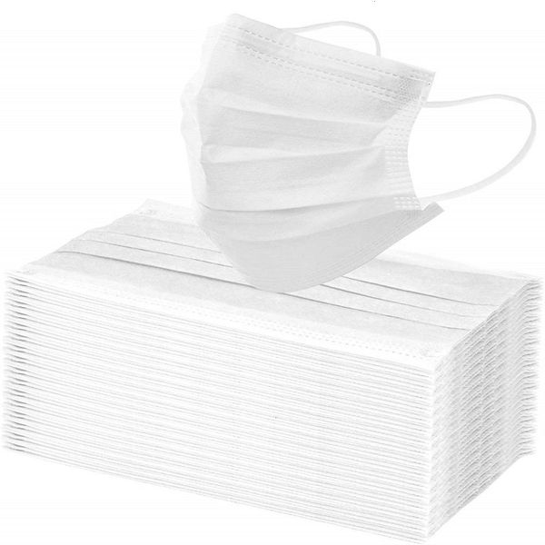 

layers 3 face protect protective mask disposable filter dustproof earloop non woven mouth masks white blue