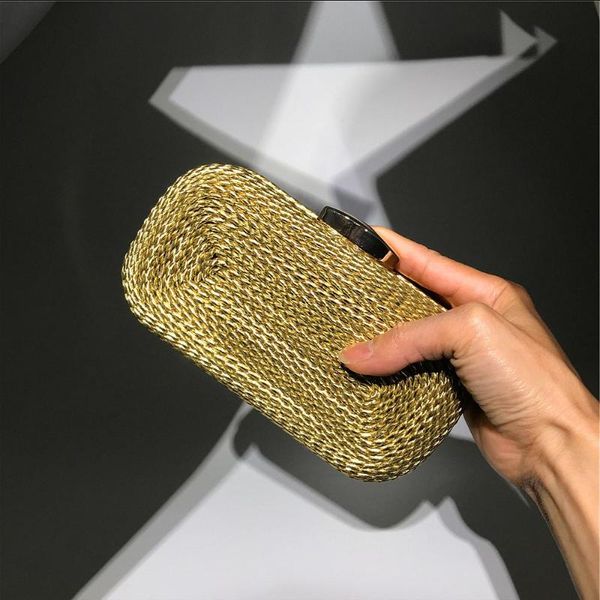 

evening bags women messenger brand fashion luxury weave knitting handbag party woven day clutch bag wedding