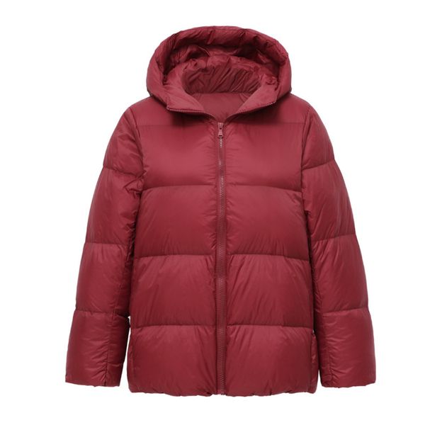 

2020 schinteon light down jacket 90% white duck down coat casual loose winter warm outwear with hood 9 colors c1204, Black