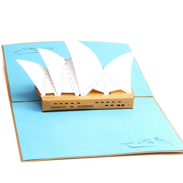 

3d высококачественные ручной работы sydney opera house paper пригласительные открытки с конвертом деловой туризм детей творческий подарок jl