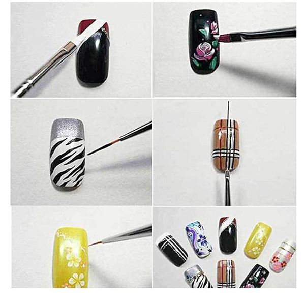 

15pcs/set nail art brush pen dotting painting drawing beauty tools design uv nail gel polish decorations set for nail qylztm, Silver