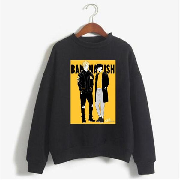 

anime banana fish printed men/women hoodie long sleeve sweatshirt, Black