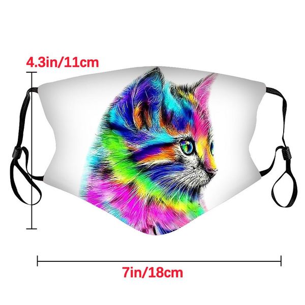 

рождественские маски для лица взрослый модный дизайнер aniaml cat печатная повторное использование маска украшение для лица masque coton reo, Black