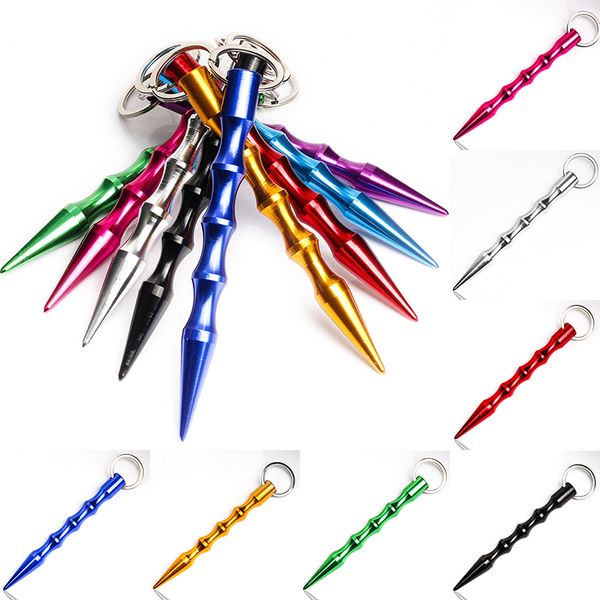

aluminum self defense weapons safety for women girl spike stick keychain key chain metal wholesale defense stick