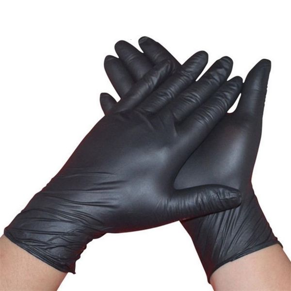 

household leshp cleaning 100pcs/lot mechanic washing nitrile black laboratory nail art anti-static gloves