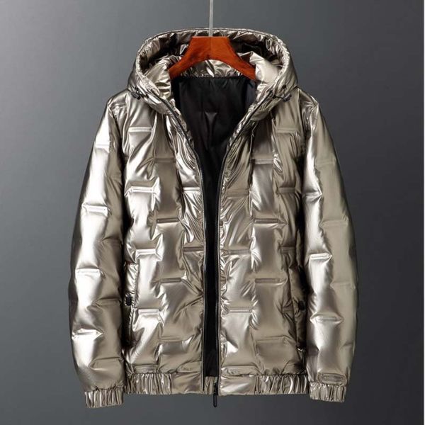 

winter men jacket reflective silver/gold/black fashion men thermal parkas coats man thick warm hooded windbreaker jackets clothing