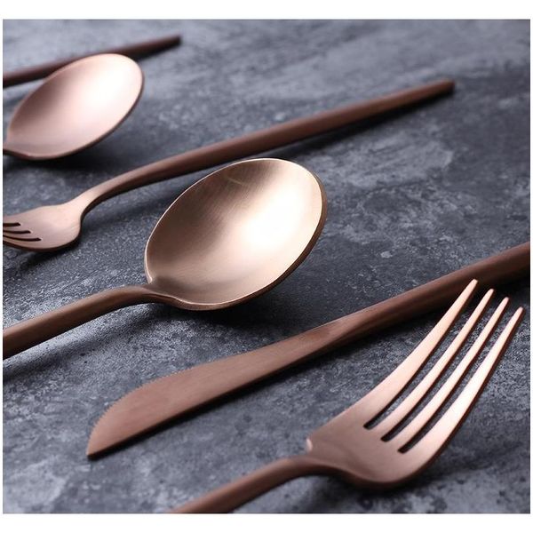 

rose gold tableware fork knife spoon matte rose gold western metal dinnerware rose gold cutl wmtnpw sports2010