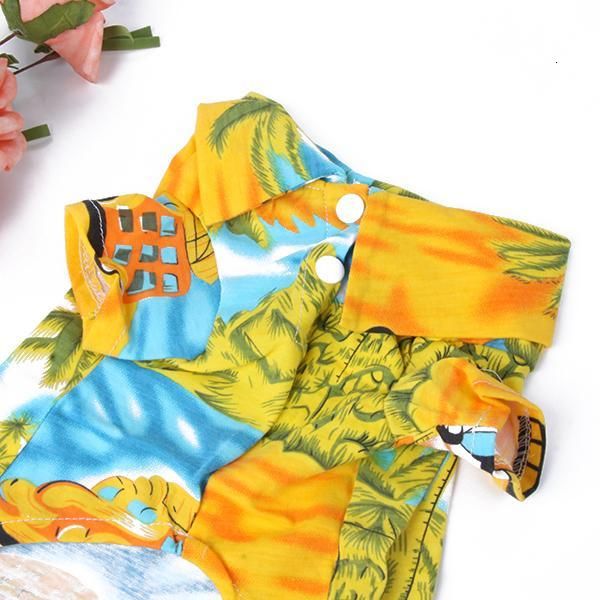

dog camp casual hawaiian canine shirt floral pet summer clothes beach top