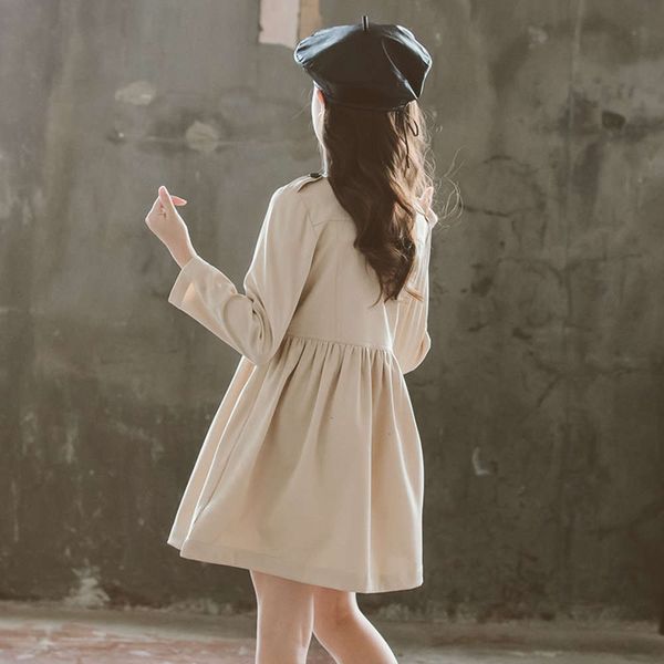 

wear girls' drs 2021 new korean cloth version zhongda spring princs children's long sve skirt zwlt, Red;yellow