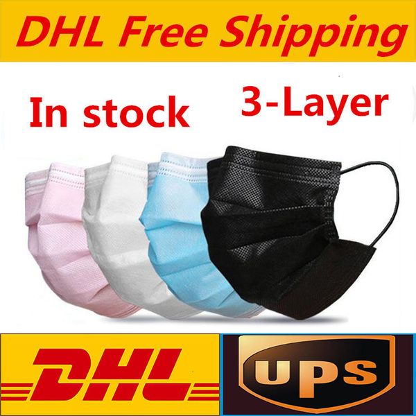 

us days dhl 3-7 ups to disposable face masks with elastic ear loop 3 ply breathable for blocking
