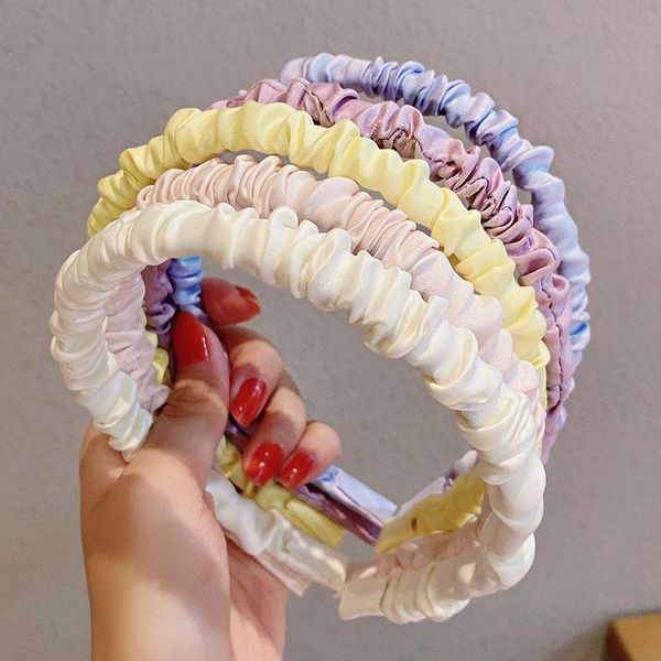 

новые женщины девушки симпатичные красочные складки простые палочки сладкие оголовочные волосы havs band мода принадлежности для волос h jll, Black;brown