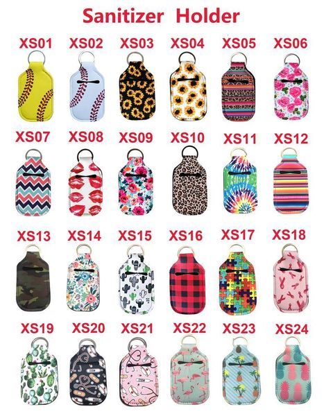 

30ml hand sanitizer neoprene keychain mini bottle cover white color rectangle shape chapstick holder 24 colorsoutletj2o7