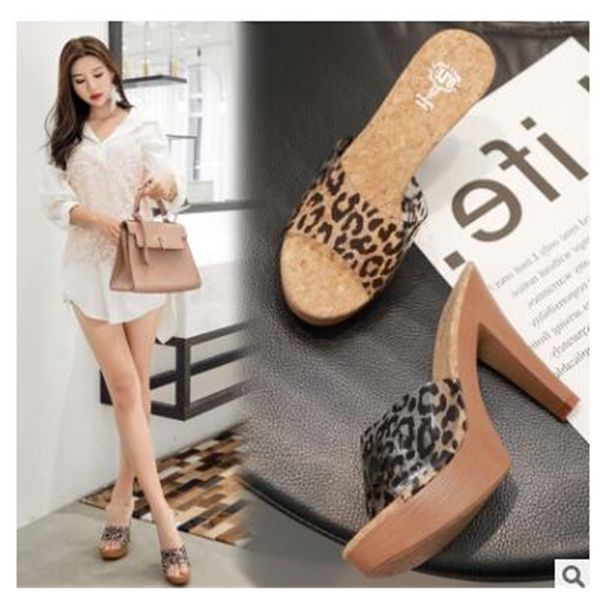 

shoes for women's europe states united will see high heels 11 in clear to the air slipping leopard pumps mh9b, Black