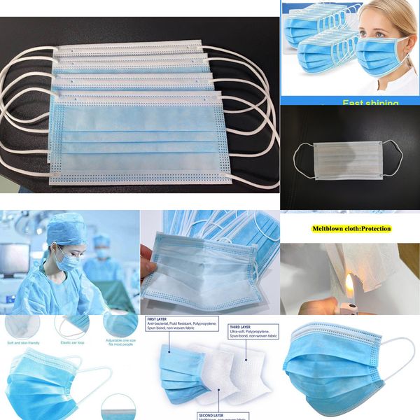 

layer disposable mouth face ear-loop mask masks 3 cover 3-ply non-woven disposable mask soft breathable outdoocntx2o