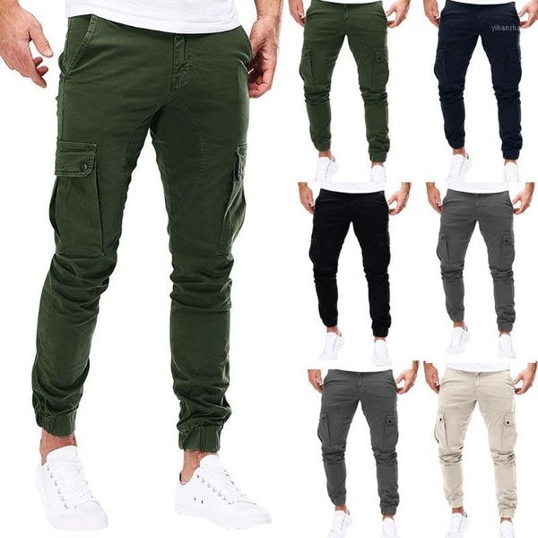 

pants men streetwear sweatpants zipper pure color overalls casual pocket sport work casual trouser pants pantalones hombre1, Black