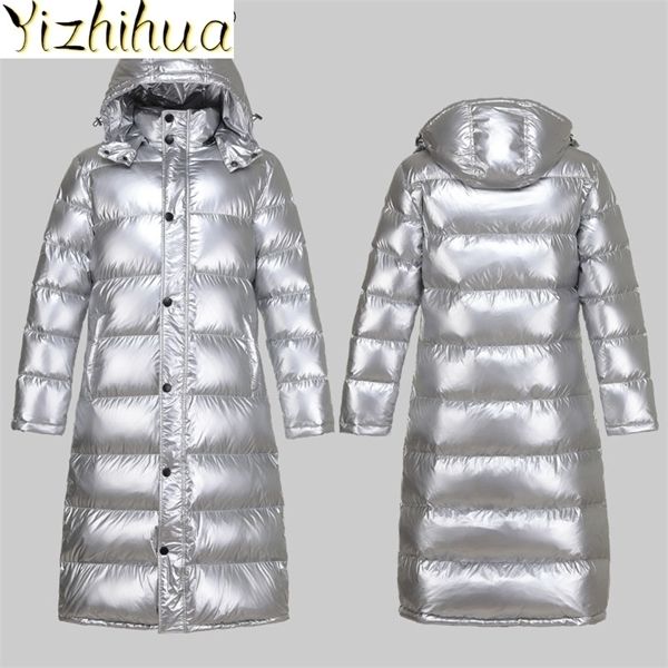 

azazel parka winter jacket men clothing hooded clothes glossy men's down jackets -30 thick coat male hommes veste lxr956 q1217, Black