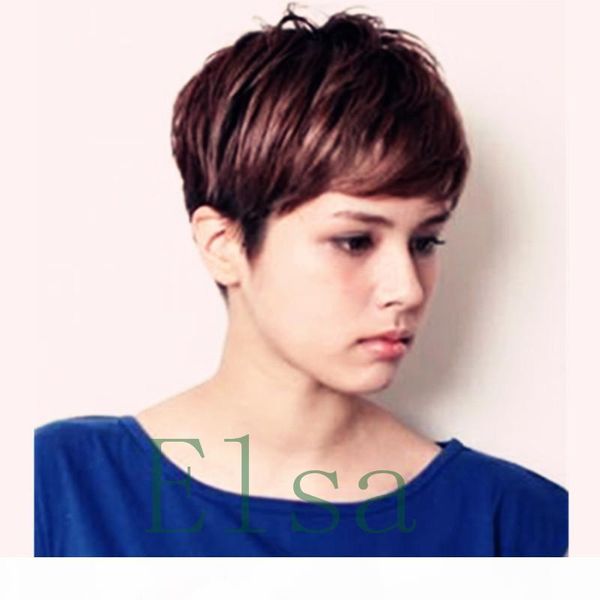 

celebrity human hair wigs with baby hair straight brazilian virgin none lace front bob wigs for black women, Black;brown