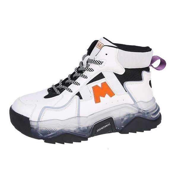 

2021 new black spring chunky women's knitted breathable fashion casual ladies high sports shoes u3cy, Black;white